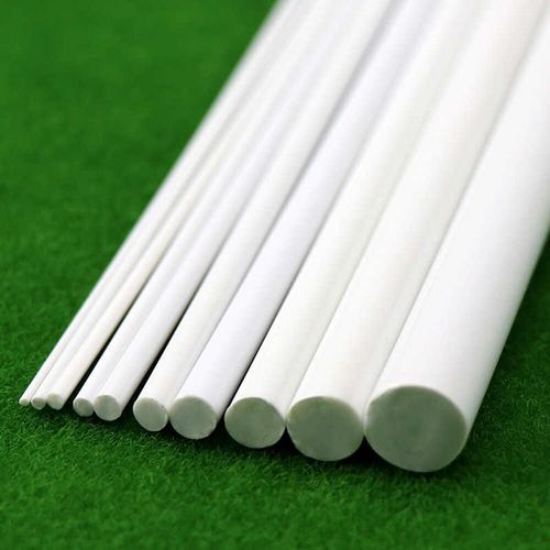 White 1mm - 15mm ABS Styrene Plastic Strip Tube Round Bar Rods Bar 250mm Length — image 5