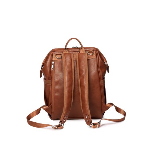 ELF PHOENIX Nappy Bag Backpack Faux Leather Brown 5pcs Diaper Baby Mummy Gift — image 10
