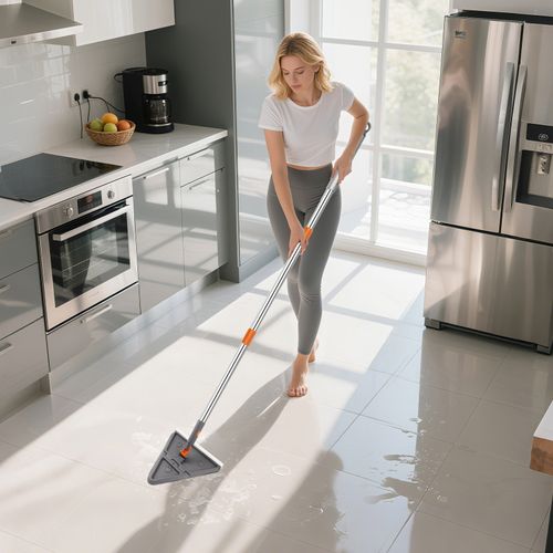 Cleaning Triangle Mop Wet & Dry Mop for Floor Ceiling Wall 180° Rotatable 6 Pads — image 10