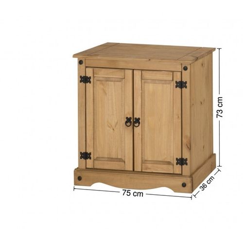 Corona Sideboard 2 Door Cupboard Solid Wood Small Mexican Pine Wooden Cabinet — image 5