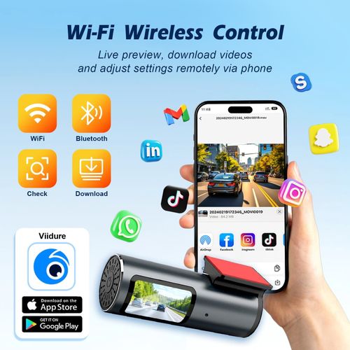 4K UHD GPS Dash Cam G-Sensor 24H Parking Dash Camera App WiFi with Hardwire Kit — image 4