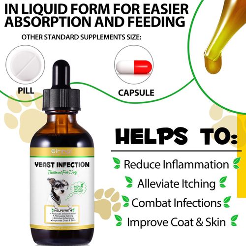 Dog Yeast Infection Treatment Drops Itchy Skin Relief Allergy Coat Care 60ml — image 13