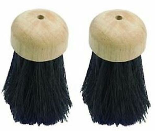 PACK OF 2 ROUND WOODEN TRADITIONAL HEARTH BRUSH FIRESIDE COMPANION REPLACEMENT
