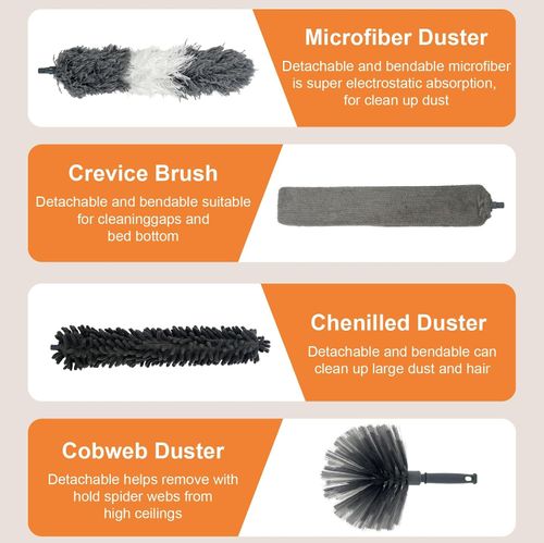 15 PCS Feather Dusters for Cleaning, Microfiber Duster with Extension Pole — image 4