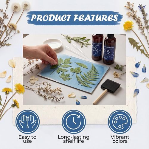 Versatile Cyanotype Kit: Create Unique Sun-Printed Artwork on Fabric & Paper — image 4