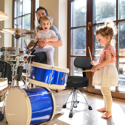 Drum Throne with Backrest Hydraulic Drum Stool Adjustable Height Heavy Duty UK — image 2