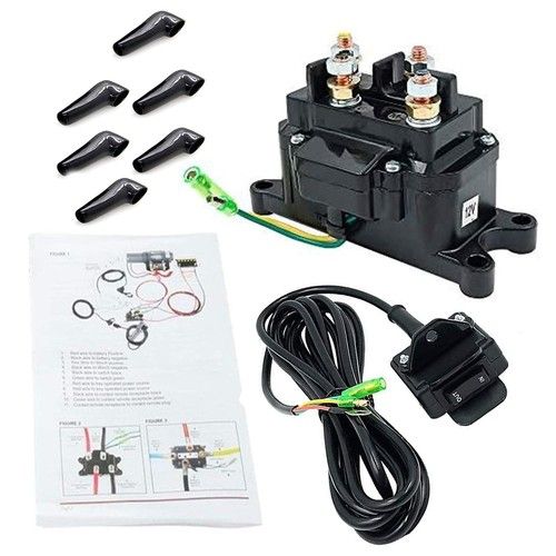 12V 250A Winch Solenoid Relay Contactor Rocker Switch Kit for ATV UTV Polaris