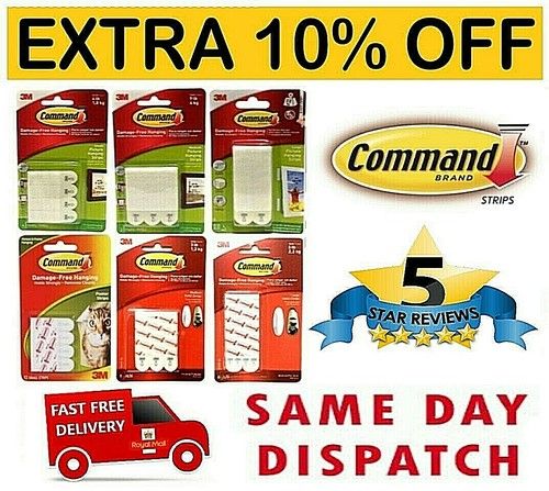 3M Command Strips Self Adhesive Damage Free Wall Hanging Picture Frames Posters