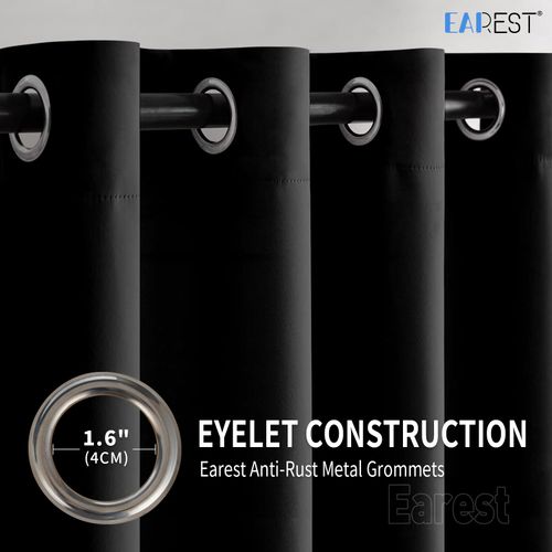 2PCS Blackout Curtains Eyelet Ring Top Thick Thermal Ready Made Pair + Tie Backs — image 6