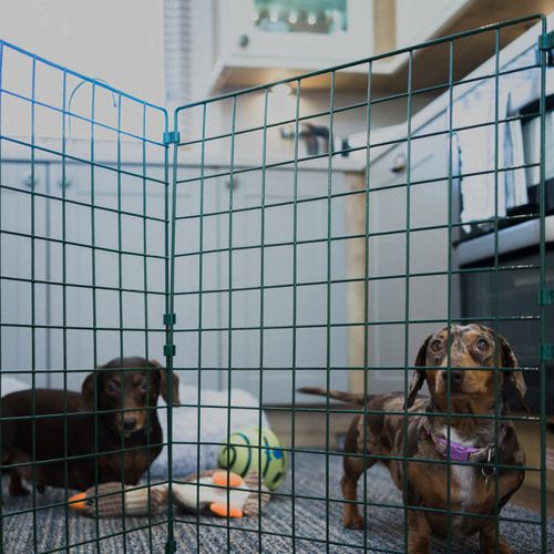 Indoor Dog Fence Folding Mesh Gate Barrier Door Portable Room Hallway Divider — image 3