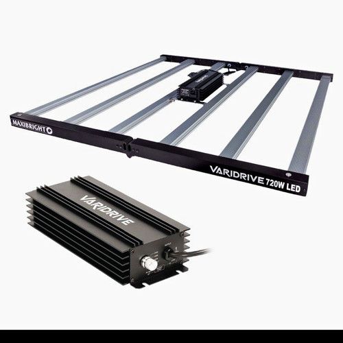 Maxibright Varidrive 720W LED Grow Light Fixture, LED Technology, Black/Silver