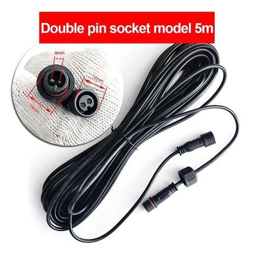 5 Meter Extension Cable for Solar Spotlight Waterproof Cable 2 Pin Male to Femal