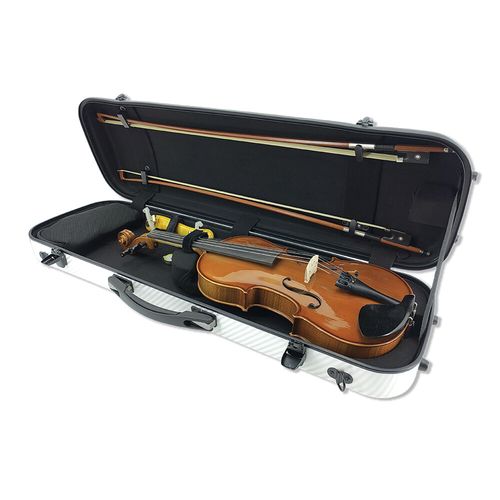 Deal Violin Hard Case 4/4 Full Size Carbon Fiber Material with BackStraps White — image 2