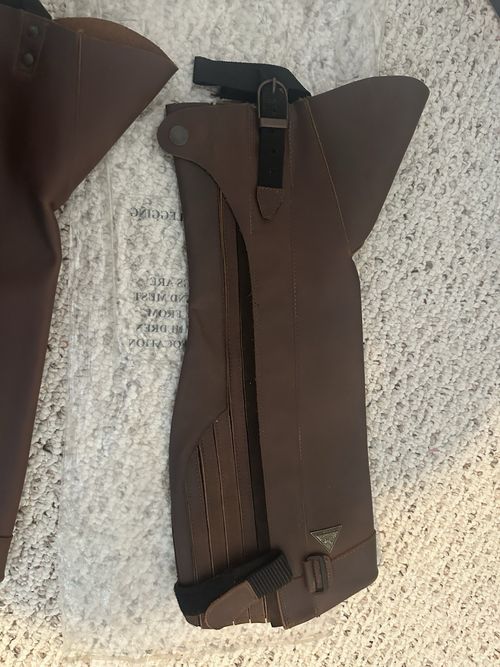 Mountain Horse Brown Leather Half Chaps NWT L — image 6