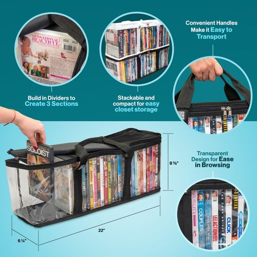 DVD, Blu-Ray Storage Organizer 2 Storage Bags 40 DVD Each (80 Total) w/ DIVIDERS — image 3