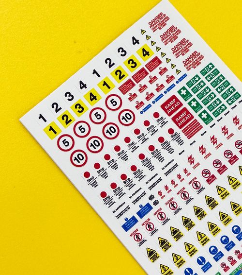 Model Railway TT  GAUGE scale TMD Depot Health & Safety signs pre cut stickers! — image 2