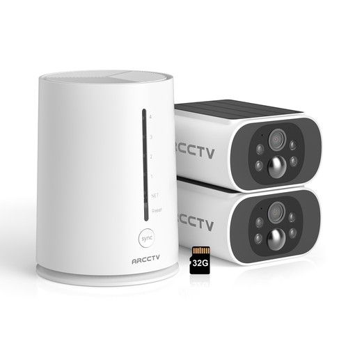ARCCTV Solar Security Camera System Wireless WiFi Battery Power Outdoor Home