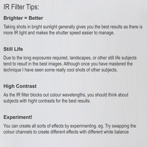 Infrared IR Camera Filter R72 720nm R85 850nm R95 950nm 49 52 58 67 72 77 82mm — image 5