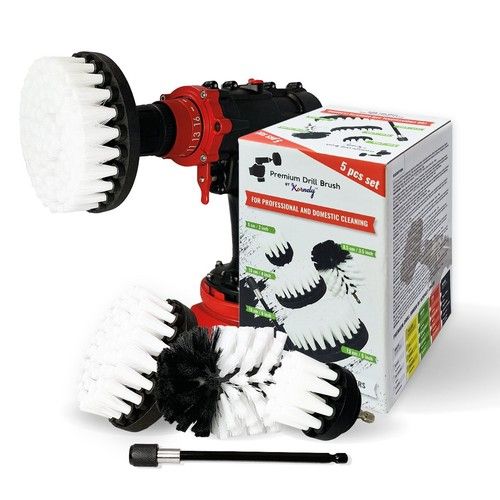 Kornely Premium Drill Brush Professional - 13 cm 5-Piece Set | Scratch-Free