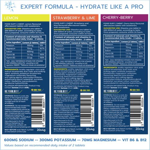 Electrolyte Tablets x 60 Zero Sugar - Lemon, Cherry Berry, Strawberry & Lime Mix — image 9