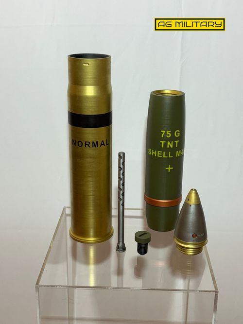 Sherman Tank M48 75mm H.E 3D Printed Display Model  Shell with Fuse — image 2