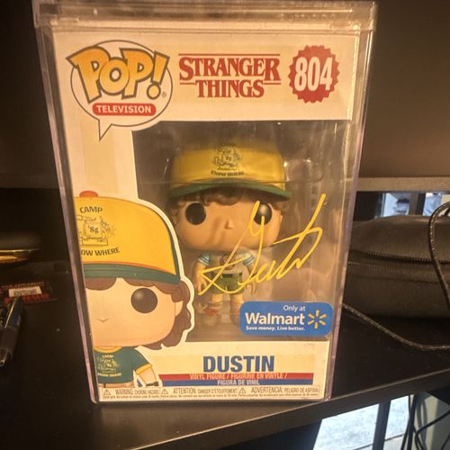 Funko Pop! Television Stranger Things Dustin #804 Walmart Exclusive (signed) JSA — image 1