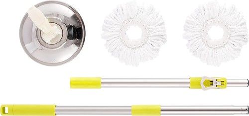 360° Spin Mop Handle Set Super Absorbent Microfibre Dry Mop Heads Floor Cleaner