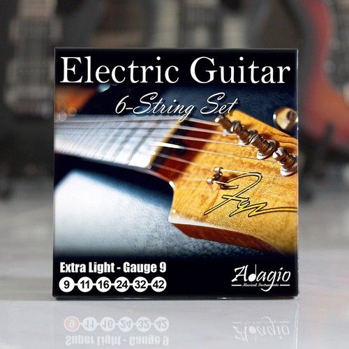 SALE!  ELECTRIC GUITAR Strings Multipack Gauge 9-42 Super Light Nickel ADAGIO