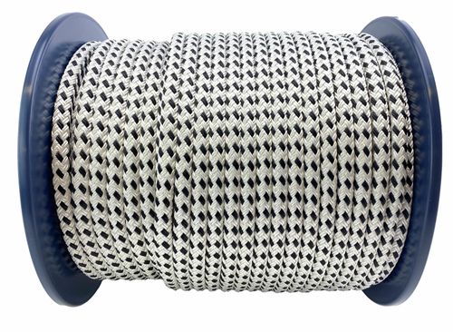 10mm White and Black Double Braid Polyester Rope x 100 Metres, Quality Docklines — image 3