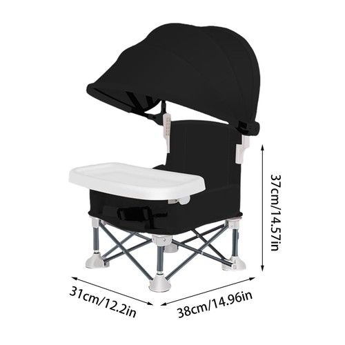 Foldable Baby Feeding Chair Travel Booster Seat with Removable Tray Camping UK