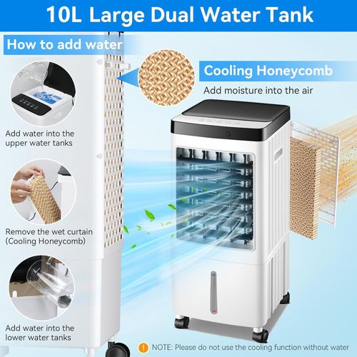 10L Air Cooler Fan 3In1 Portable Cooling Conditioner Unit Timer Remote 7H Timer — image 6