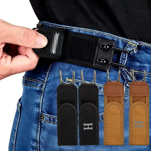 BUCKLE-FREE ELASTIC BELT INVISIBLE NO BUCKLE WAIST BELT WOMEN MEN ADJUSTABLE UK