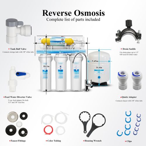 6 Stage Undersink Reverse Osmosis System Water Filter with Mineral Filter 75 GPD — image 6
