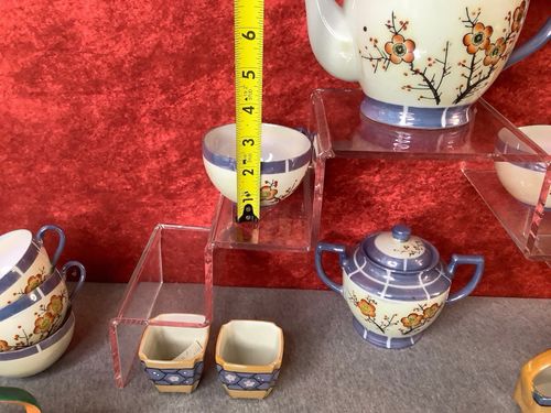 Lot of VTG 1920/30s Japanese Takito Lusterware Cherry/Plum Blossom Tea Pieces — image 7