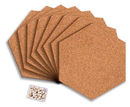 Pin Cork board Hex Tiles Mini Wall Bulletin Notice Boards | Self Adhesive Sticky — image 1