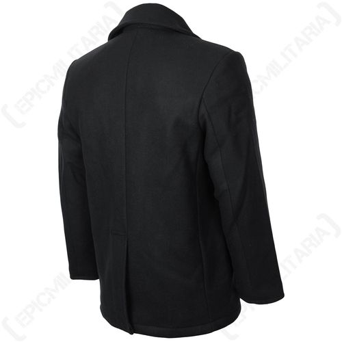 Mil-Tec US Navy Pea Coat - Black - Military Style Double Breasted Wool Jacket — image 3