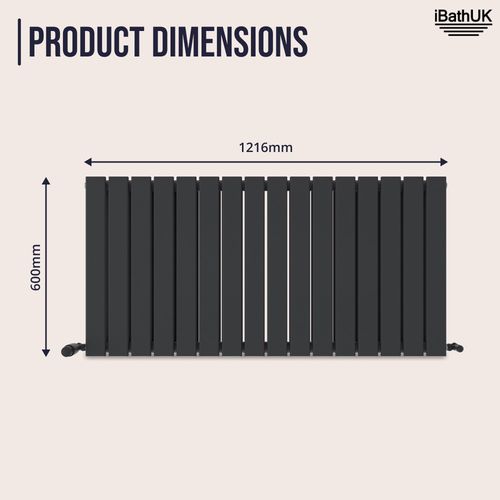 Radiator Horizontal Double Column Flat Panel Designer Heating Anthracite White — image 5