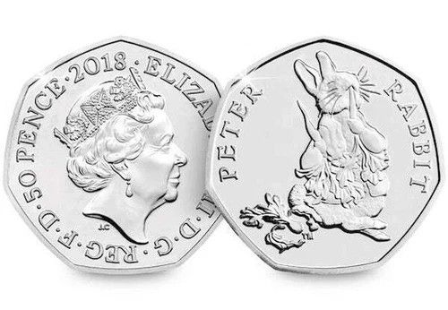 Extremely Rare 2018 Peter Rabbit Certified Brilliant Uncirculated(BU)50p Coin