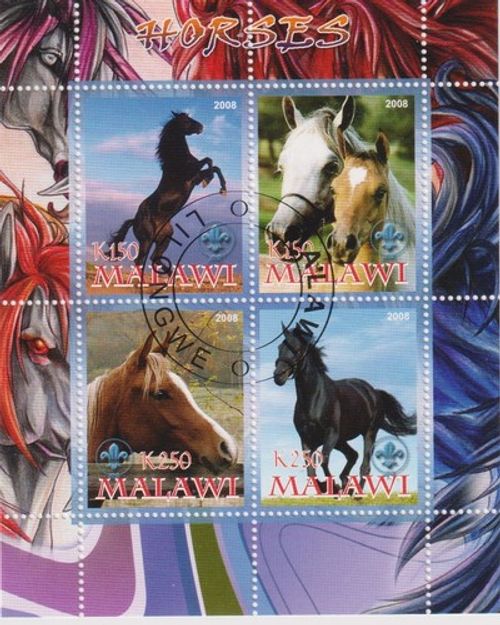 Horses Malawi Stamped 10108