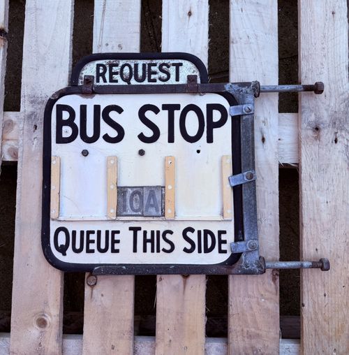 Original Vintage Double Sided Request Bus Stop Sign Route 10B British Transport — image 8