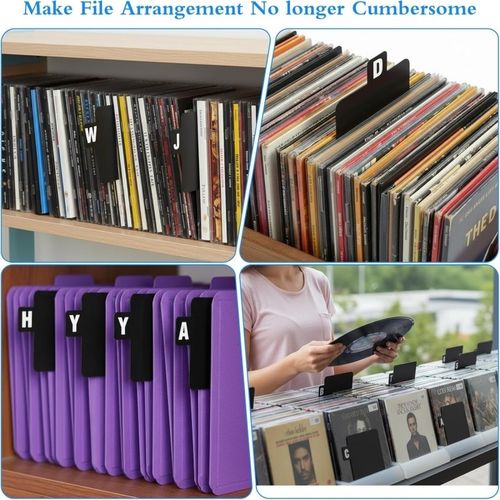 26pcs Black CD/DVD/Vinyl Record Organizer Dividers A-Z Alphabet Tab File Storage — image 5