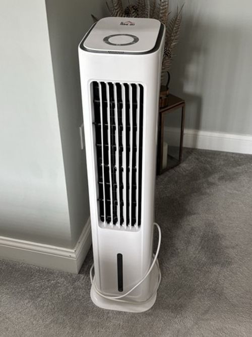 HOMCOM White Evaporative Air Cooler Portable Air Cooler 5L Tank 3 Modes 3 Speeds