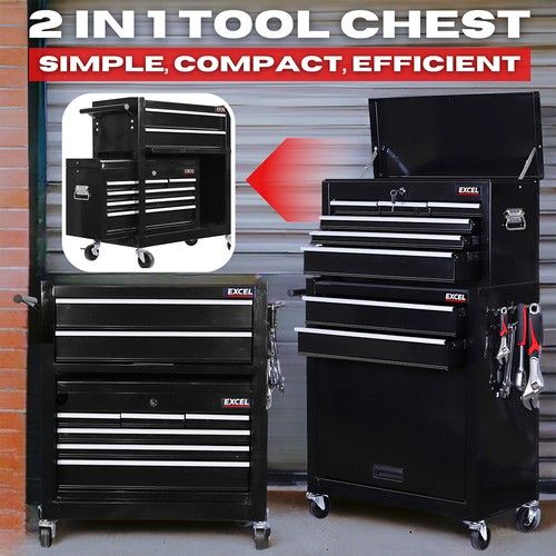 Excel 25" Roller Tool Chest Cabinet 8 Drawer Storage Toolbox
