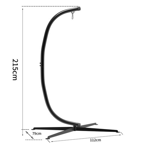 Large Heavy Duty Garden Hammock C-stand Hanging Swing Egg Chair Frame with Base — image 5