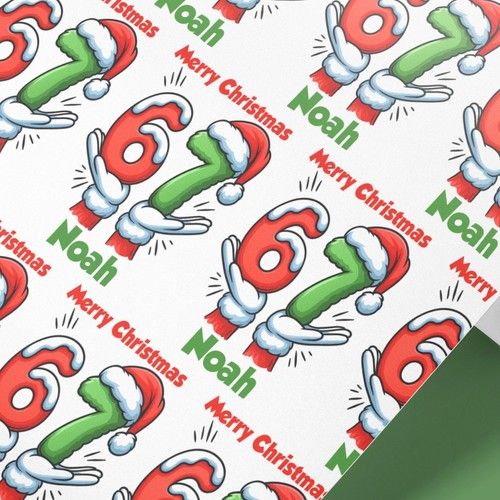 Wrapping Paper 67 Meme Christmas Personalised Name Xmas Kids Gift Wrap Roll