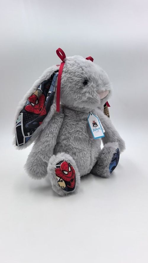 Bashful Silver Bunny Custom Spider-Man Ears Feet Soft Plush Toy WithTag — image 1