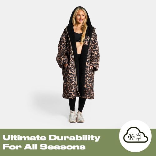 Oversized Stylish Drying Robe for Adults - Leopard Print, Waterproof & Warm — image 6
