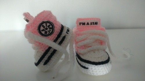 BABY CROCHET SHOES YOURS BABY'S NAME TRAINERS HANDMADE SNEAKERS