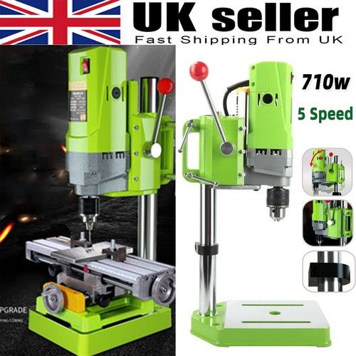 710w Rotary Pillar Drill 5 Speed Heavy Duty Bench Press Drilling Table Stand