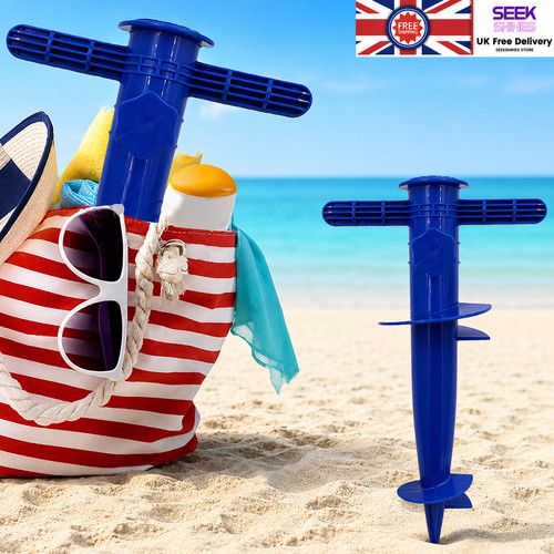 Beach Umbrella Sand Anchor Stand Adjustable Auger Base Holder for Parasol